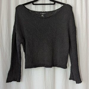 F21 Black Cropped Mesh Top Size Small